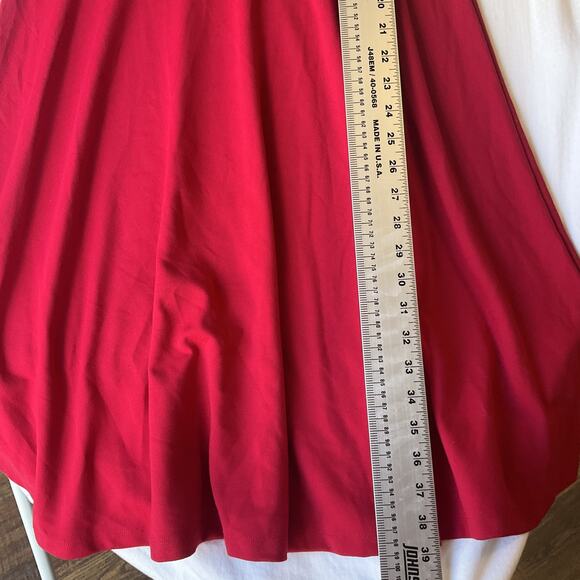 Lands' End Women Midi Dress S (6-8) Red Fit & Flare Sequin Sleeveless Stretch - Picture 7 of 10